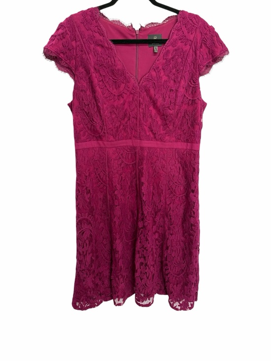 Dresses & Skirts - Adrianna Papell Purple Lace Dress Magenta Cap Sleeve V Neck Textured 16